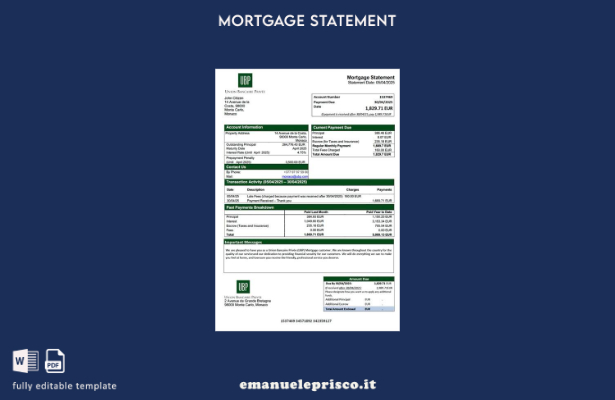 stile verificato Estratto conto ipotecario Monaco Union Bancaire Privée (UBP) Mo